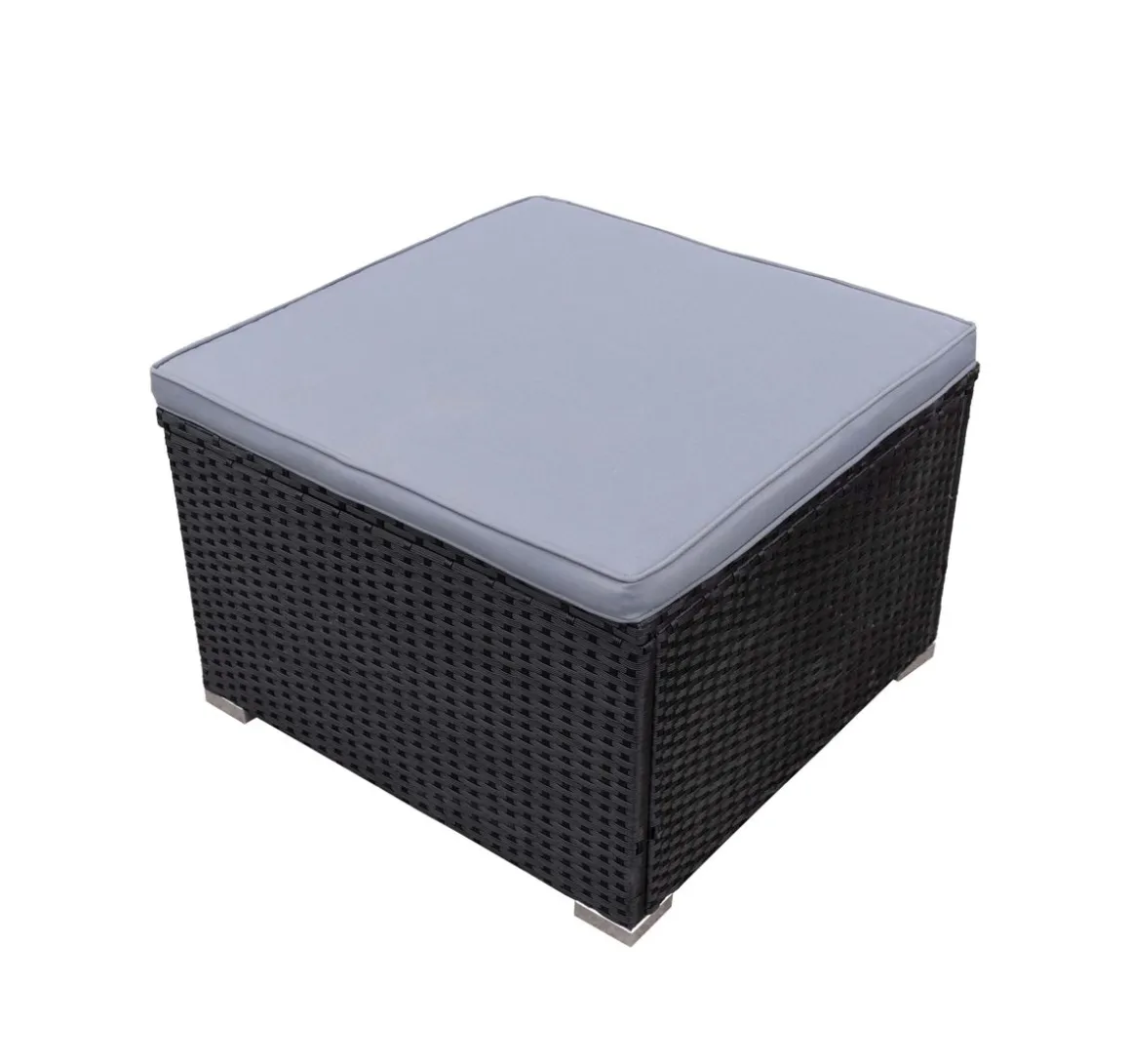 Rattanlounge SALERNO schwarz/anthrazit