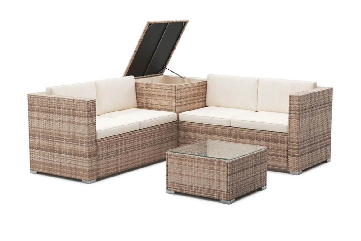 Rattanlounge SAN MARINO braun/beige