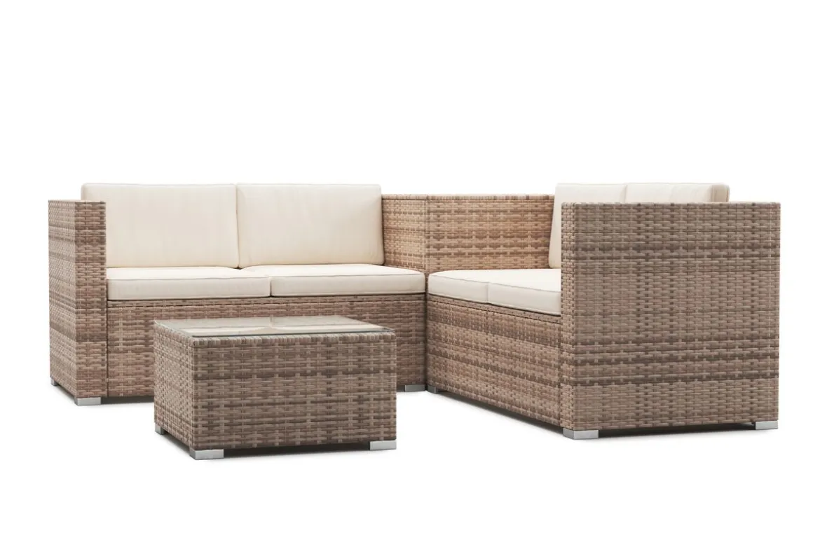 Rattanlounge SAN MARINO braun/beige