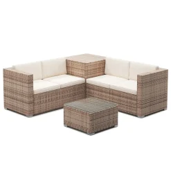 Rattanlounge SAN MARINO braun/beige