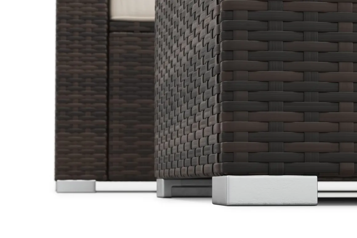 Rattanlounge SAN MARINO dunkelbraun/beige