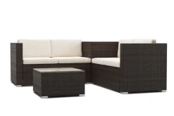 Rattanlounge SAN MARINO dunkelbraun/beige