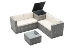 Rattanlounge SAN MARINO grau/beige
