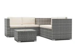 Rattanlounge SAN MARINO grau/beige