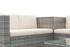 Rattanlounge SAN MARINO grau/beige