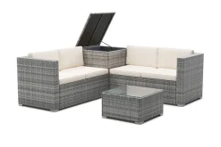 Rattanlounge SAN MARINO grau/beige