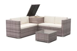 Rattanlounge SAN MARINO graubraun/beige