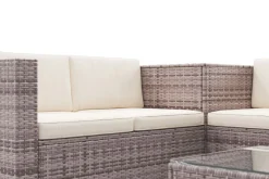 Rattanlounge SAN MARINO graubraun/beige