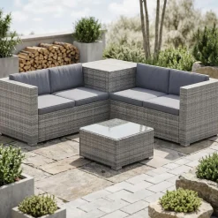 Rattanlounge SAN MARINO grau/anthrazit