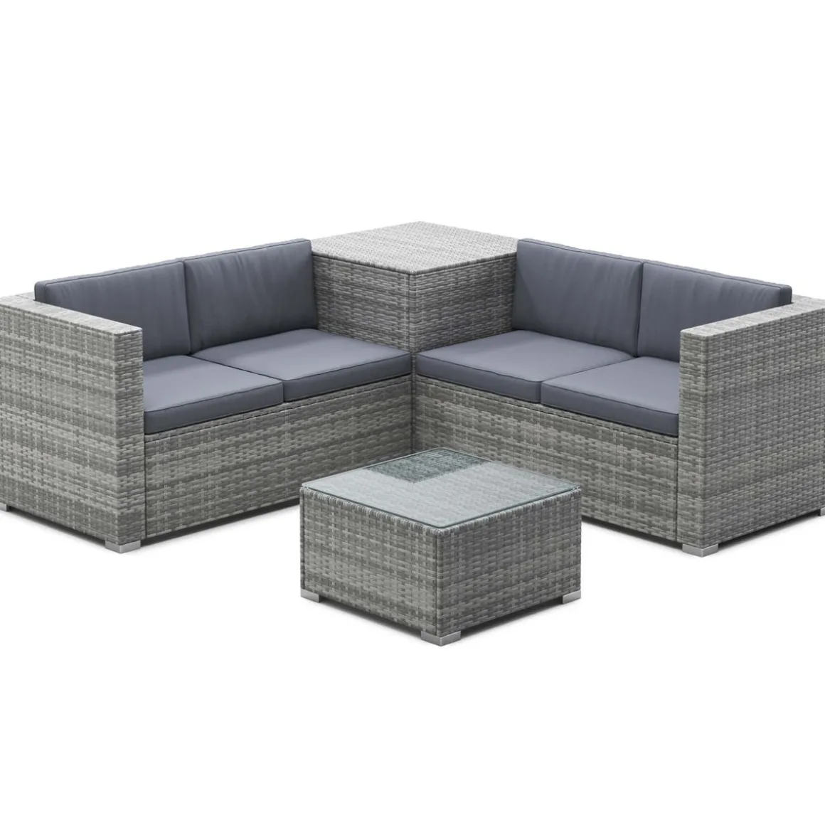 Rattanlounge SAN MARINO grau/anthrazit