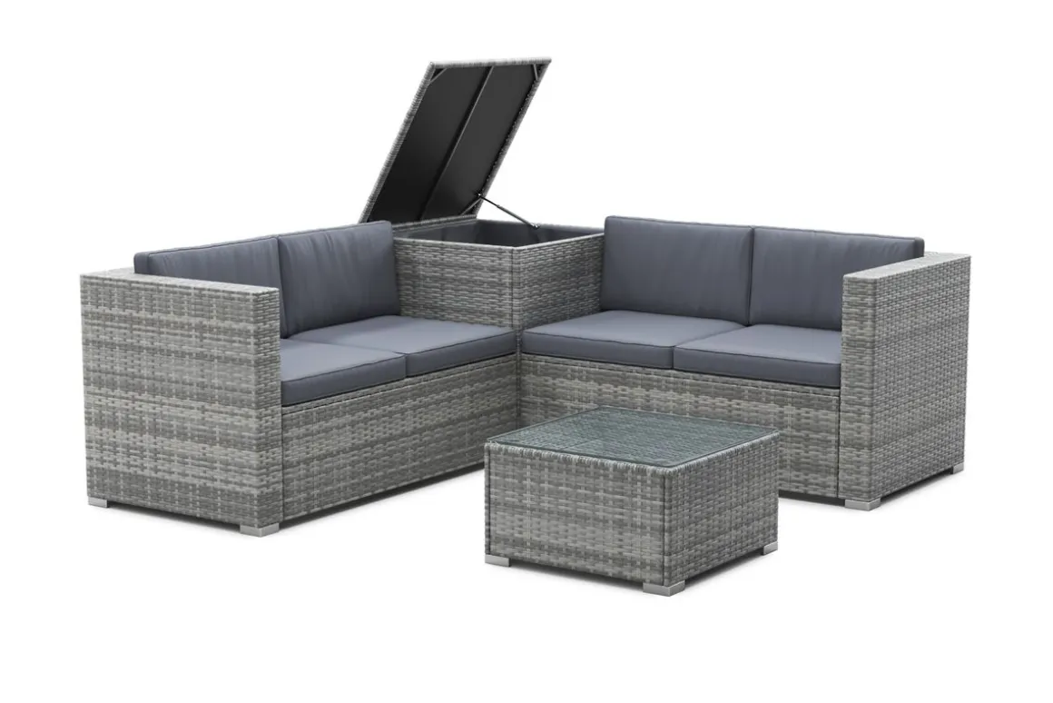 Rattanlounge SAN MARINO grau/anthrazit