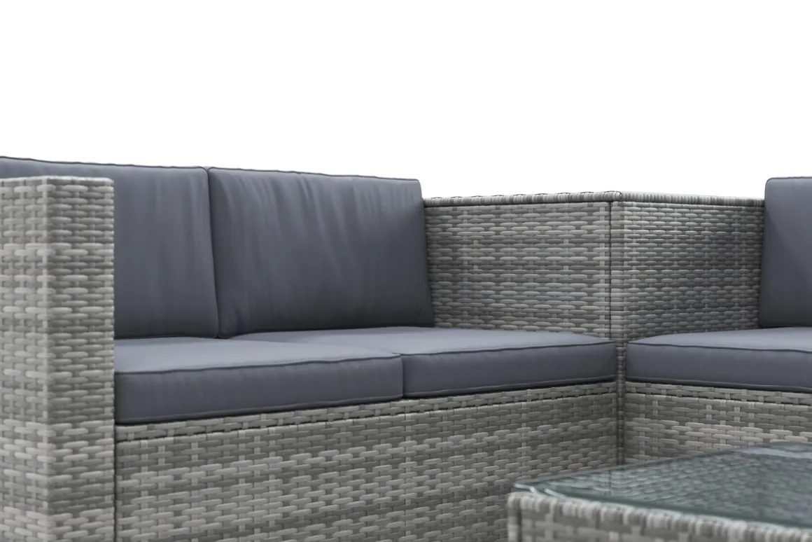 Rattanlounge SAN MARINO grau/anthrazit