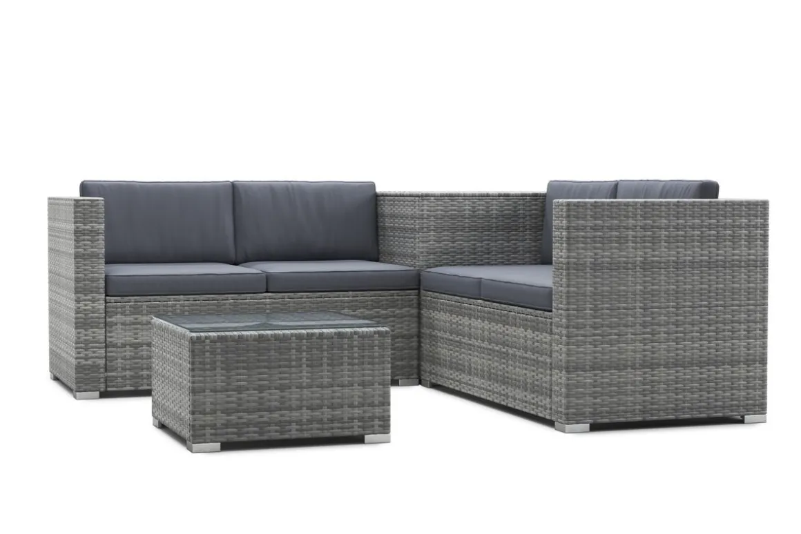 Rattanlounge SAN MARINO grau/anthrazit