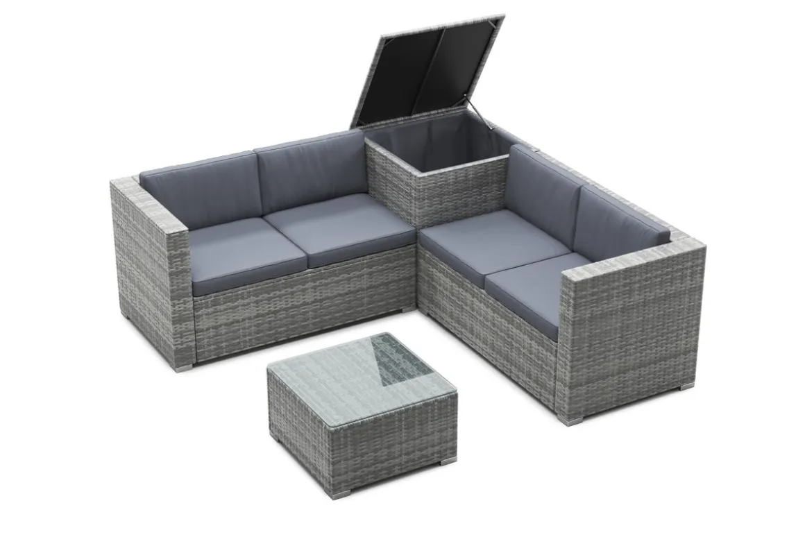 Rattanlounge SAN MARINO grau/anthrazit