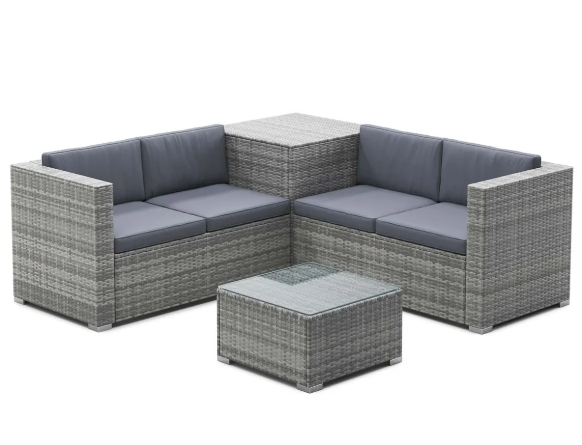 Rattanlounge SAN MARINO grau/anthrazit
