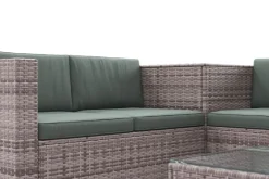 Rattanlounge SAN MARINO graubraun/grün