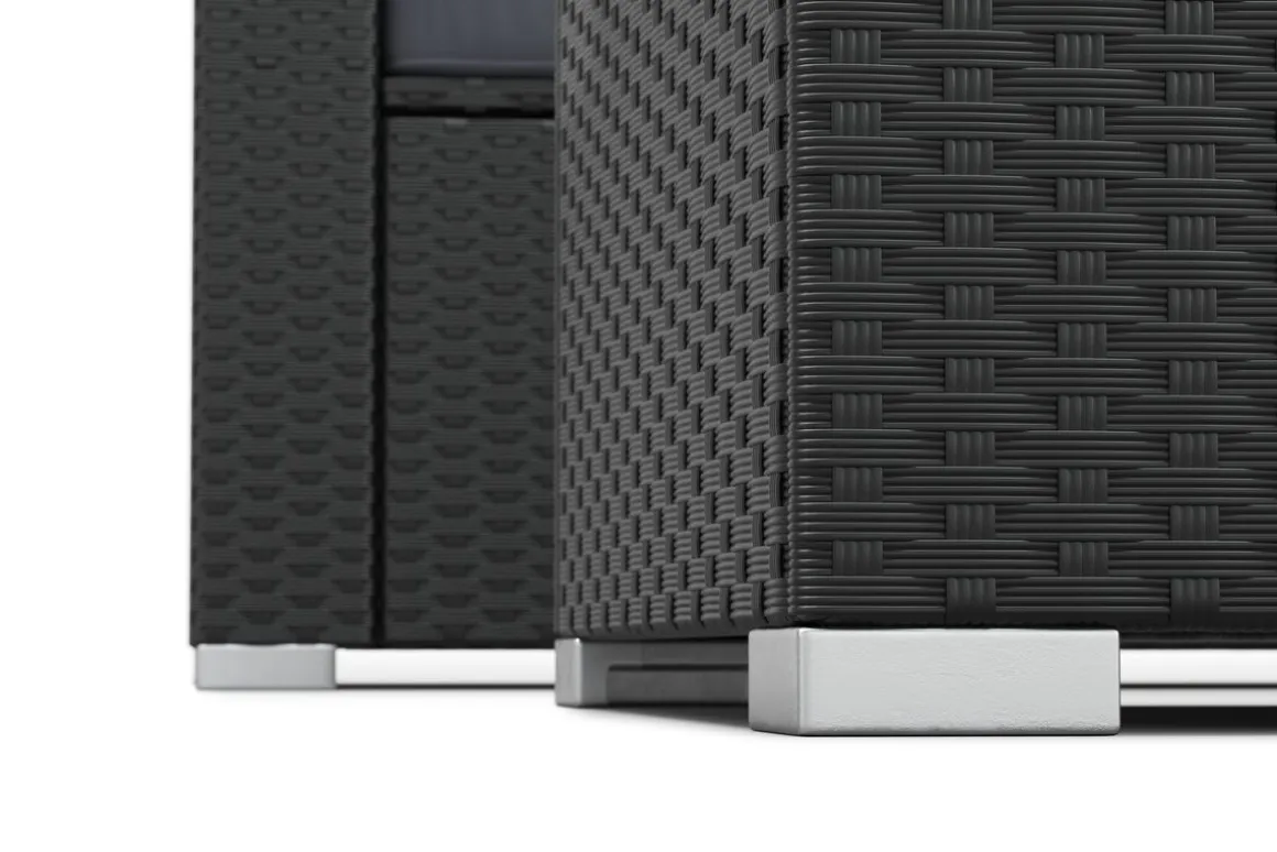 Rattanlounge SAN MARINO schwarz/anthrazit