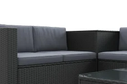 Rattanlounge SAN MARINO schwarz/anthrazit