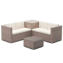 Rattanlounge SAN MARINO taupe/beige