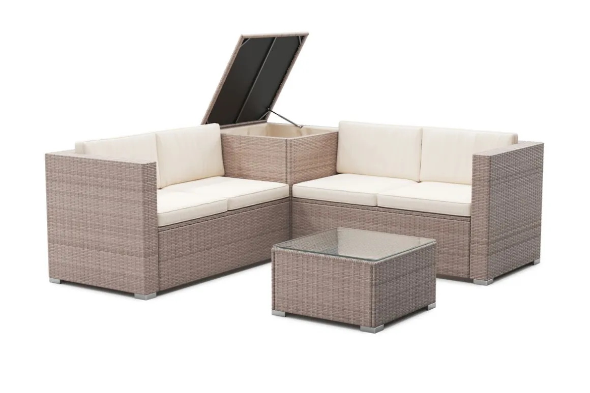Rattanlounge SAN MARINO taupe/beige
