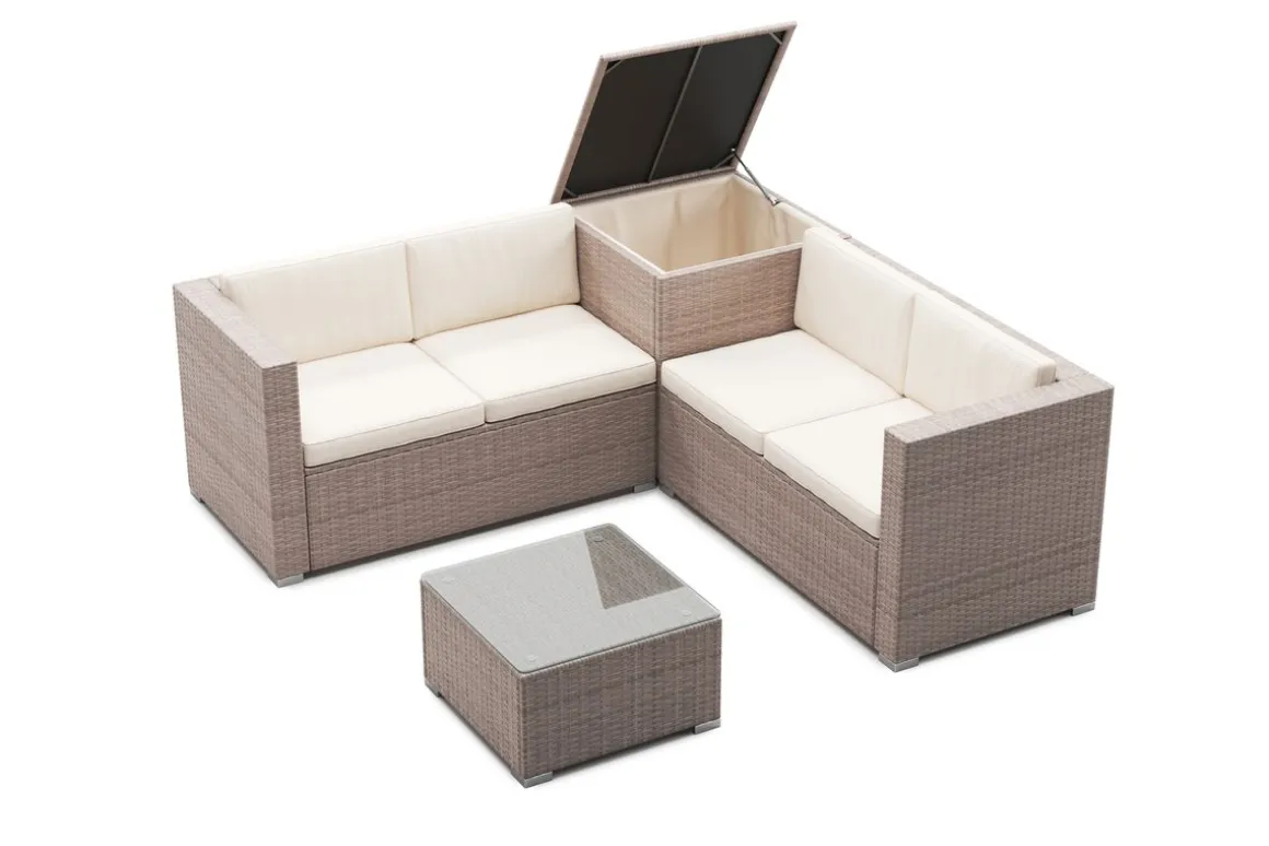 Rattanlounge SAN MARINO taupe/beige