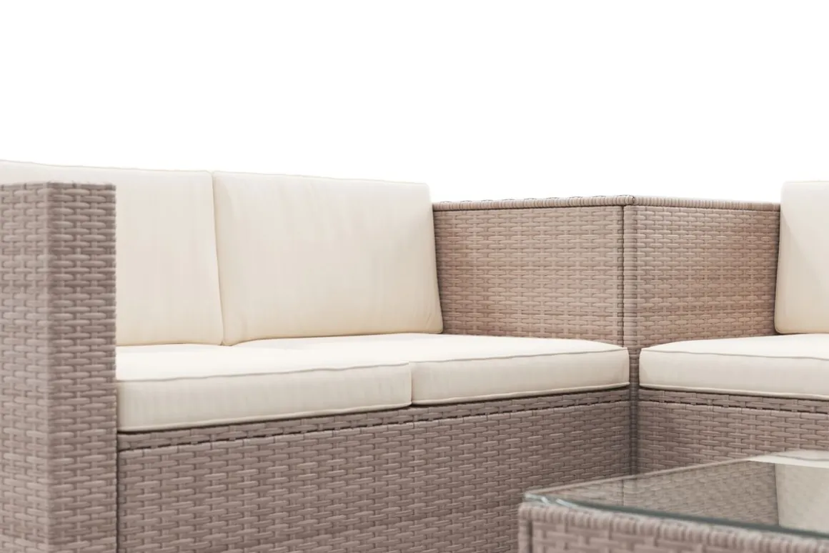 Rattanlounge SAN MARINO taupe/beige