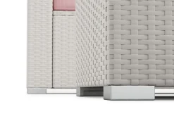 Rattanlounge SAN MARINO weiss/rosa