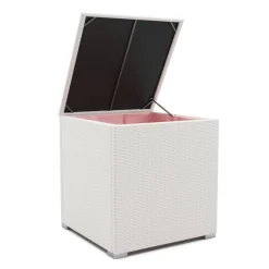 Rattanlounge SAN MARINO weiss/rosa