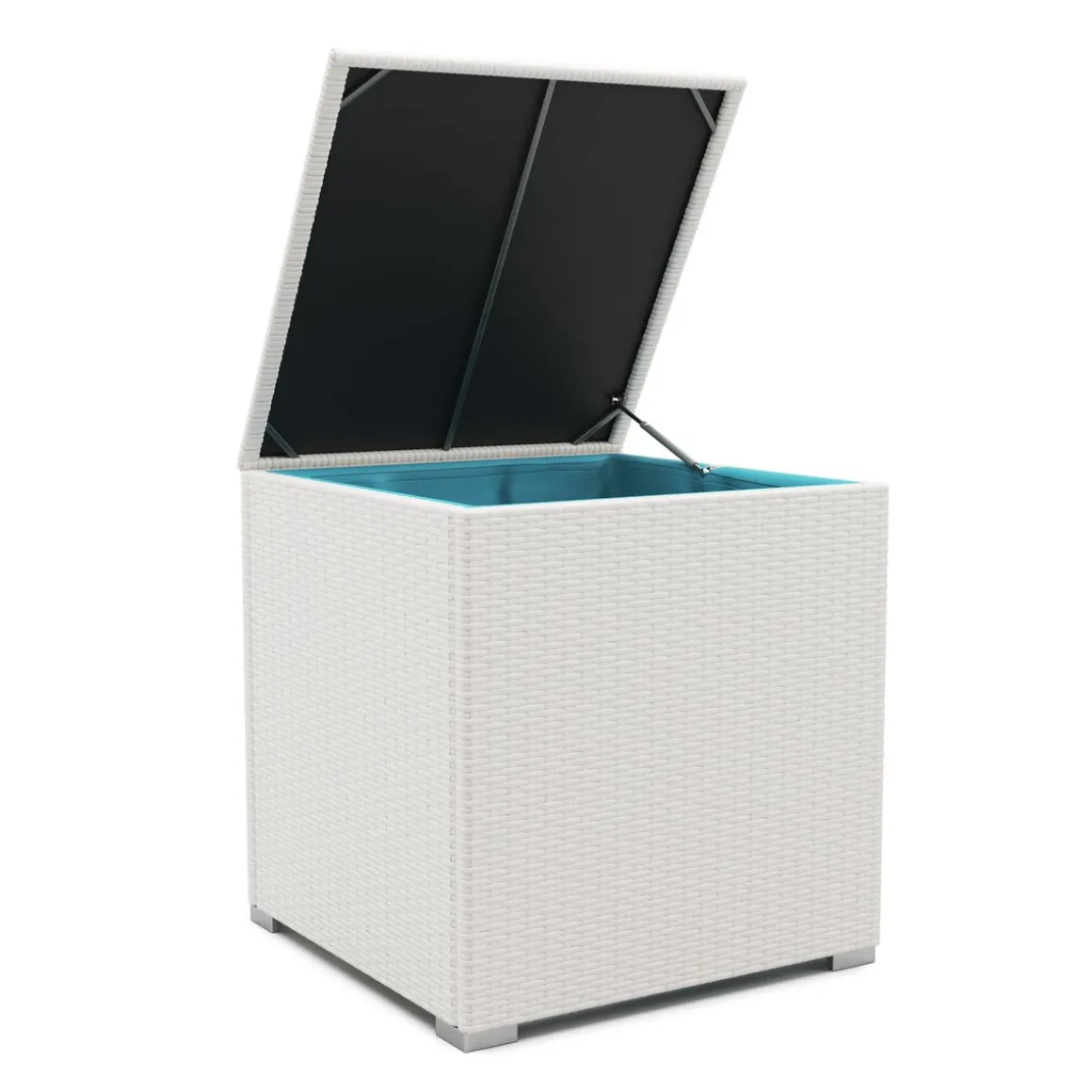 Rattanlounge SAN MARINO weiss/türkis