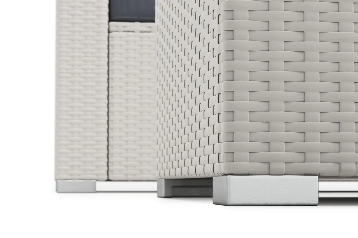 Rattanlounge SAN MARINO weiss/anthrazit