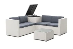 Rattanlounge SAN MARINO weiss/anthrazit