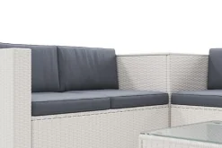Rattanlounge SAN MARINO weiss/anthrazit