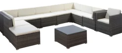 Rattanlounge SANTORINI grau/beige