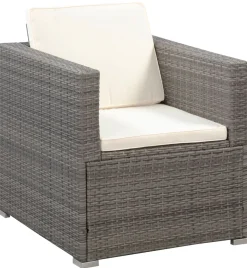 Rattanlounge SANTORINI grau/beige
