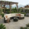 Rattanlounge SEASIDE schwarz/weiss
