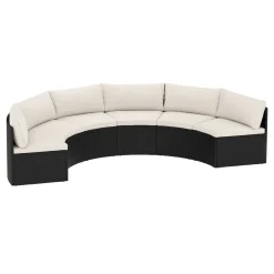Rattanlounge SEASIDE schwarz/weiss