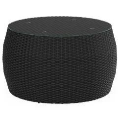 Rattanlounge SEASIDE schwarz/weiss