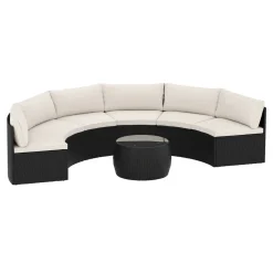 Rattanlounge SEASIDE schwarz/weiss