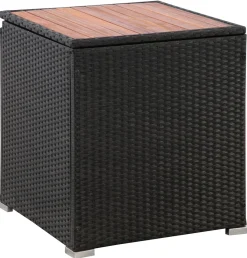 Rattanlounge SENJA schwarz/beige