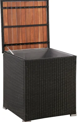 Rattanlounge SENJA schwarz/beige