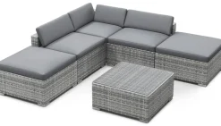 Rattanlounge TEXAS grau/anthrazit