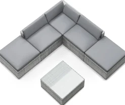 Rattanlounge TEXAS grau/anthrazit