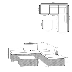 Rattanlounge TEXAS grau/anthrazit