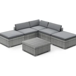 Rattanlounge TEXAS grau/anthrazit