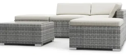 Rattanlounge TEXAS grau/weiss