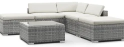 Rattanlounge TEXAS grau/weiss