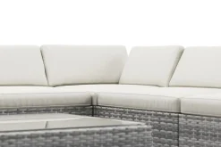 Rattanlounge TEXAS grau/weiss