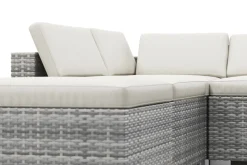 Rattanlounge TEXAS grau/weiss