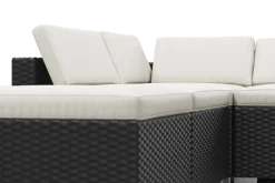 Rattanlounge TEXAS schwarz/weiss