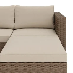 Rattanlounge TUGELA braun/beige